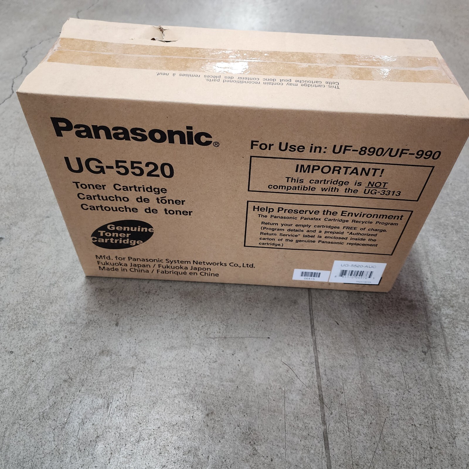 PANASONIC UG-5520 OEM Black Toner Cartridge-SEALED BOX