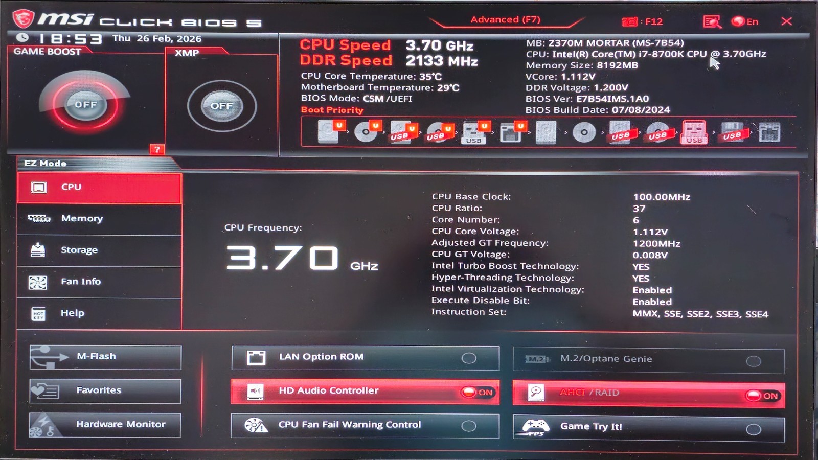 MSI Z370M Mortar Micro-ATX motherboard