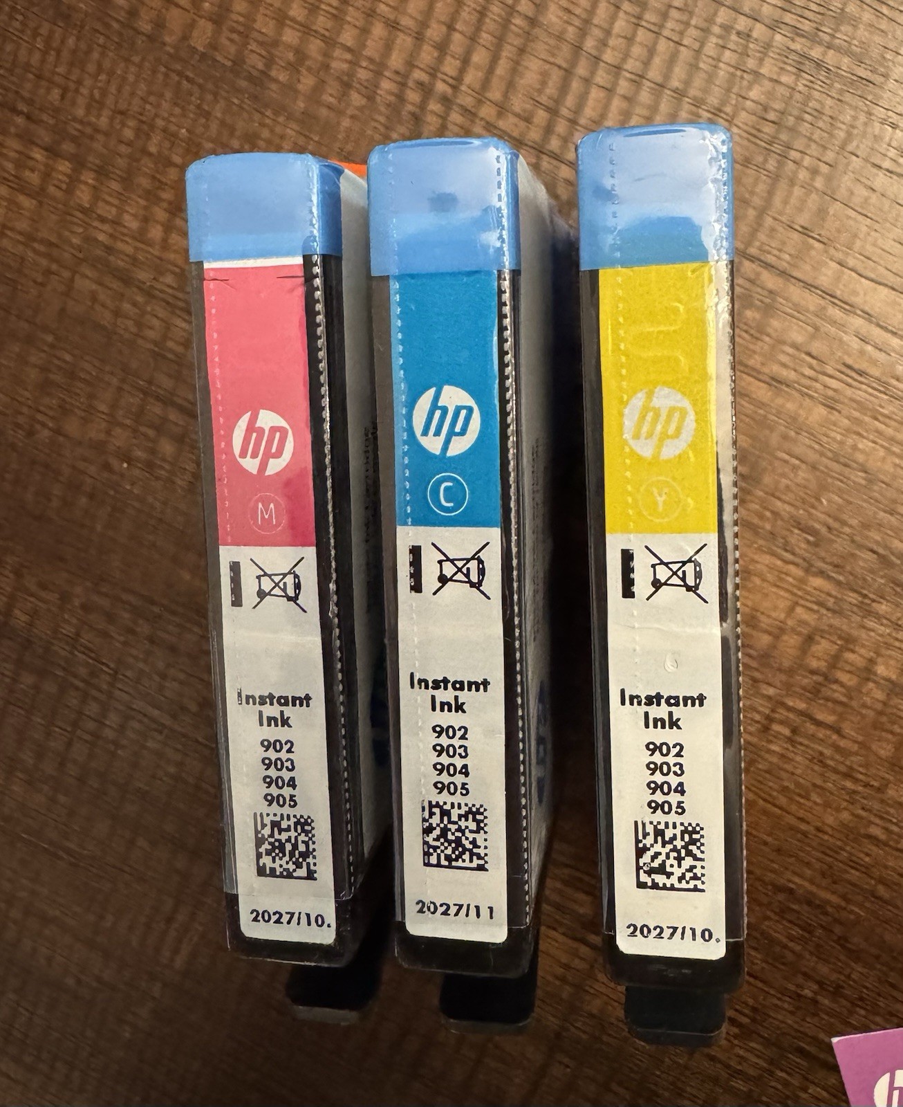  HP Instant Ink Cartridges Cyan Magenta Yellow 902, 903, 904, 905, sealed