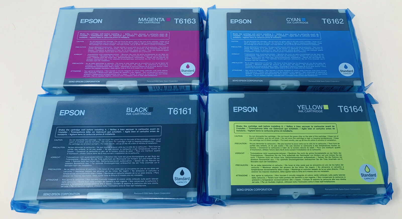 EPSON T6161 T6162 T6163 T6164 GENUINE BLACK/CYAN/MAGENTA/YELLOW CARTRIDGE