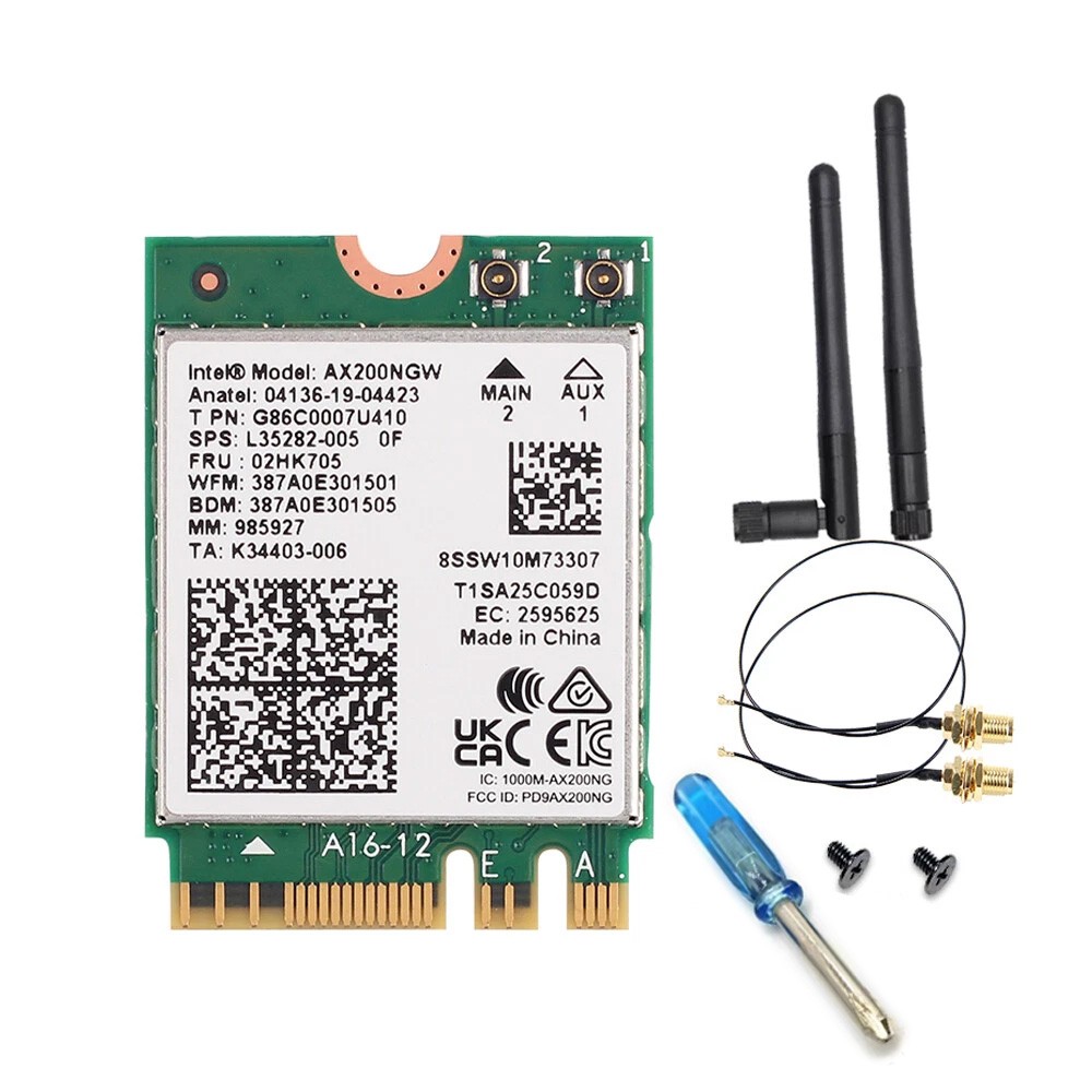 WiFi 6 Intel AX200NGW M.2 NGFF Wireless Card 802.11ax Network Bluetooth 5.2 Set