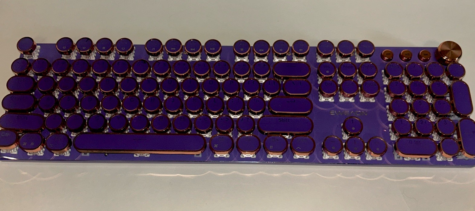 EWEADN Seunkwang V20 Purple Typewriter Mechanical Keyboard with Lighting Effects