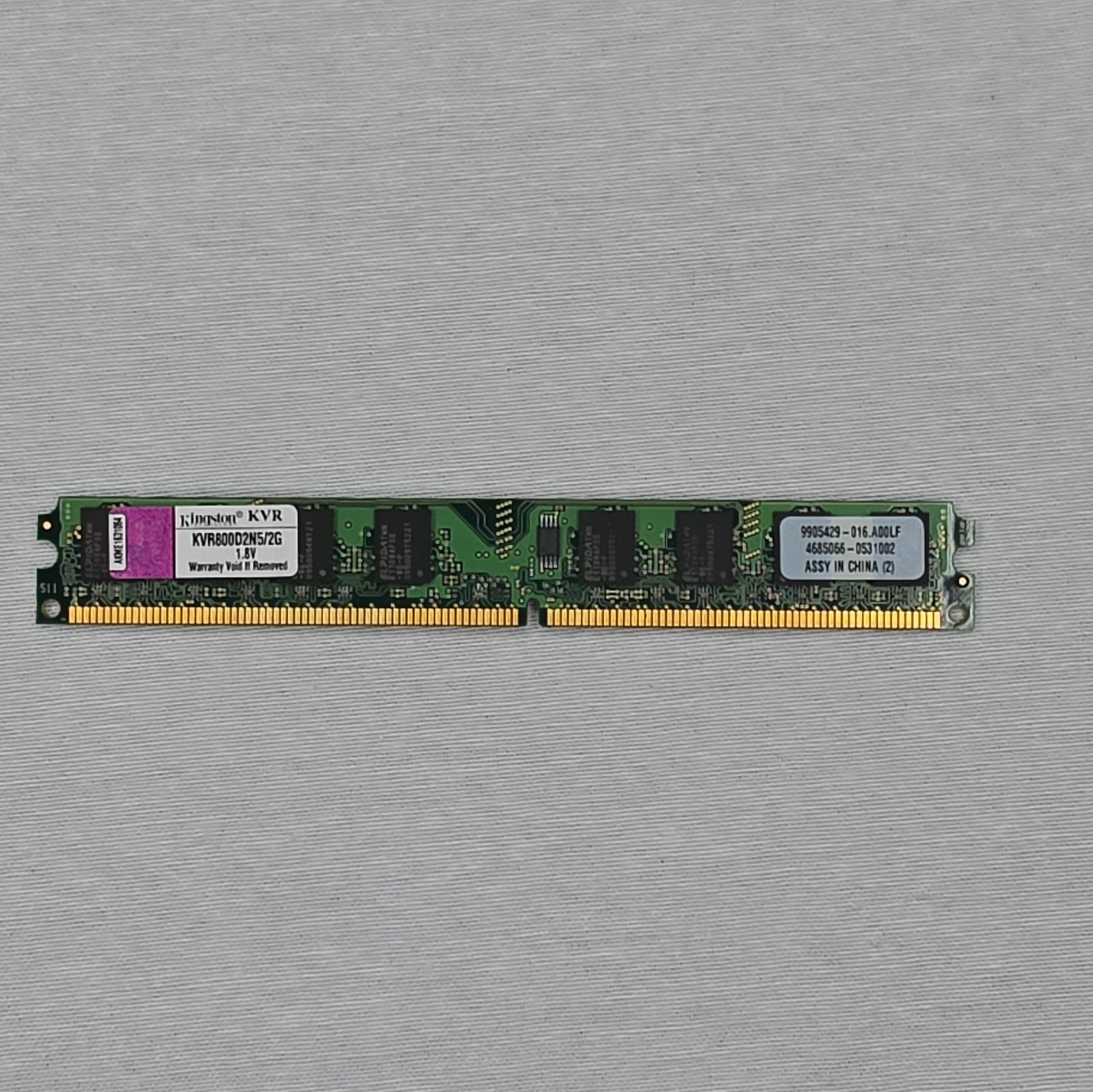 Kingston 2GB DDR2 DIMM PC2-6400 240-Pin Non-ECC Unbuffered KVR800D2N5/2G
