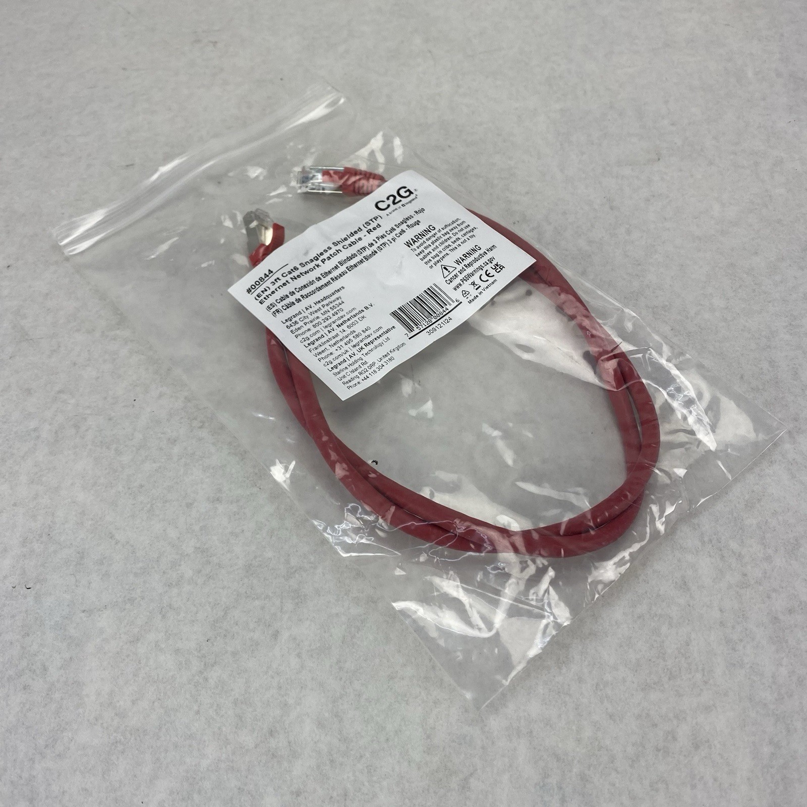 C2G 00844 3ft Snagless Shielded STP Ethernet Network Patch Cable Red (Lot of 13)