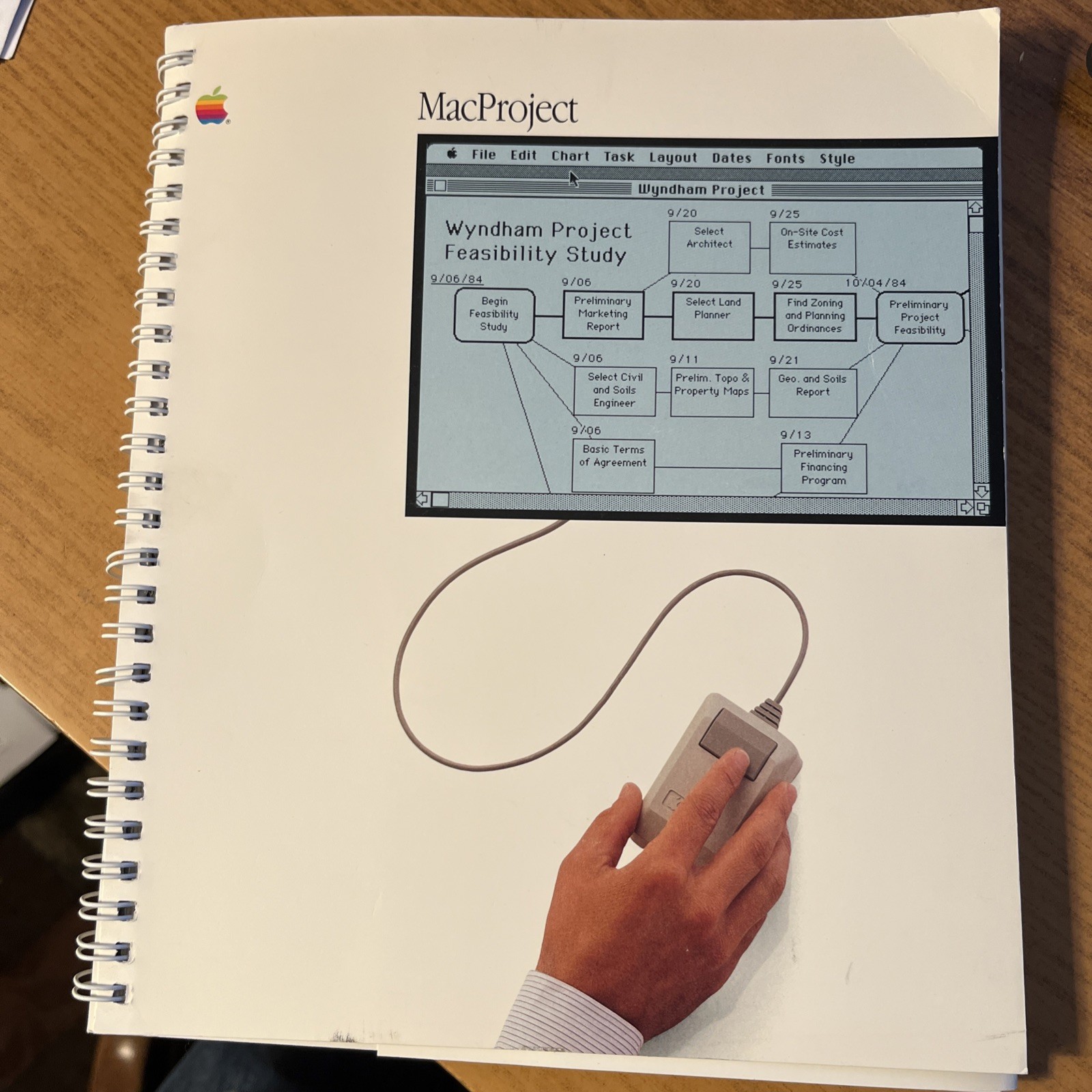 Vintage MacProject Apple Software Manual  Macintosh Computer 030-1065- M1508