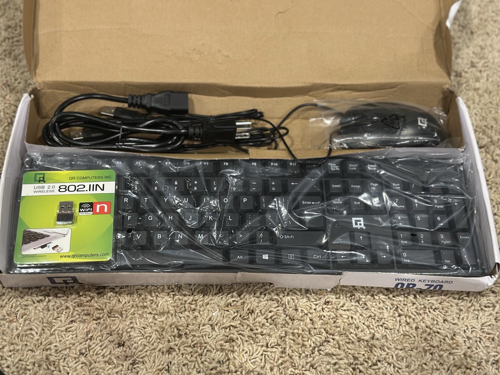 QR-70 Wired Keyboard And Wired Optical Mouse