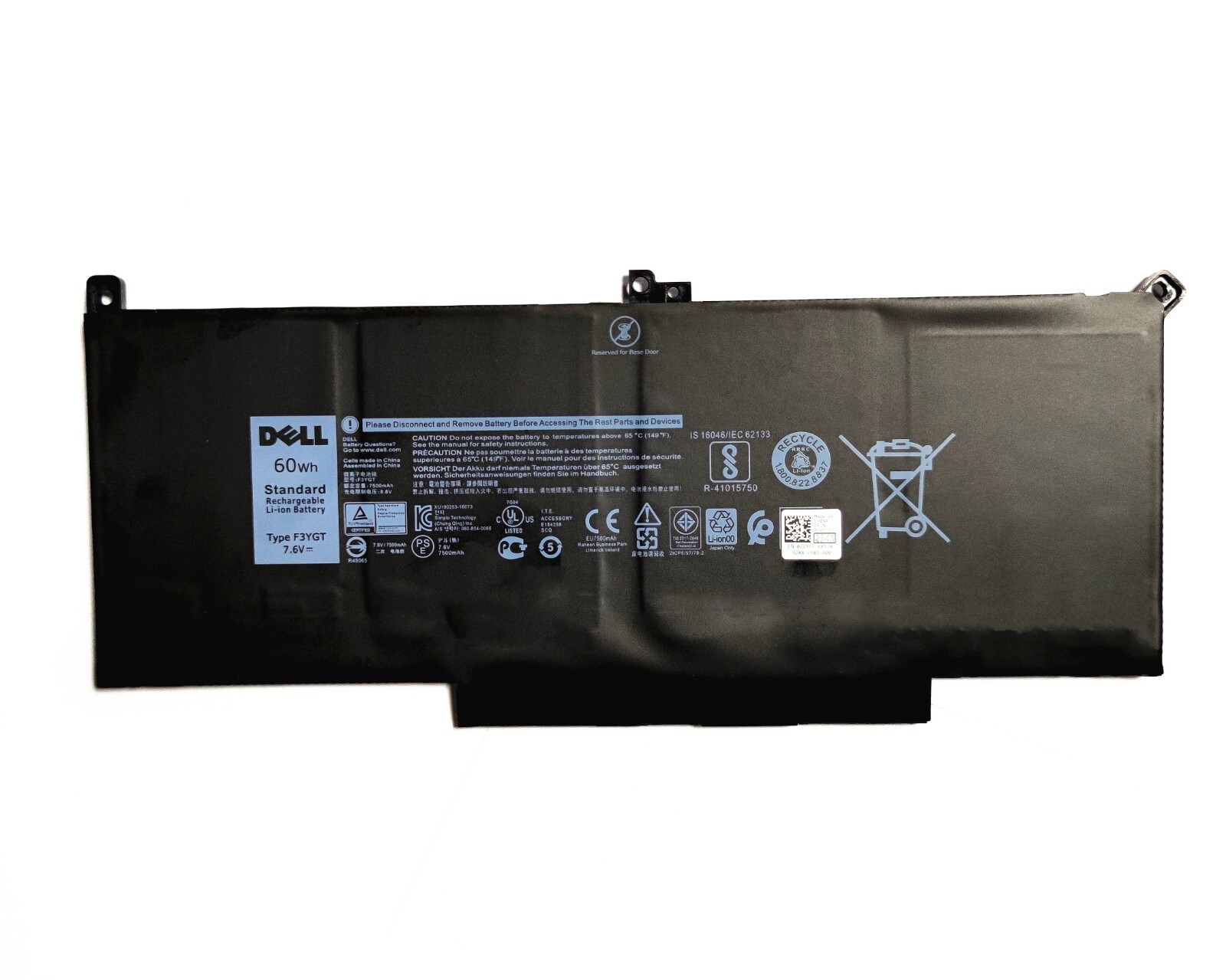 Genuine OEM F3YGT Battery For Dell Latitude 7280 7480 7380 7290 7490 7390 60Wh