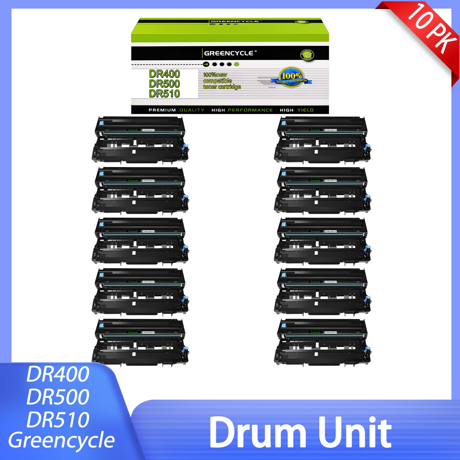 10PK DR400 Drum Unit Compatible for Brother Intellifax 5750p 5750e 4750p 4750e