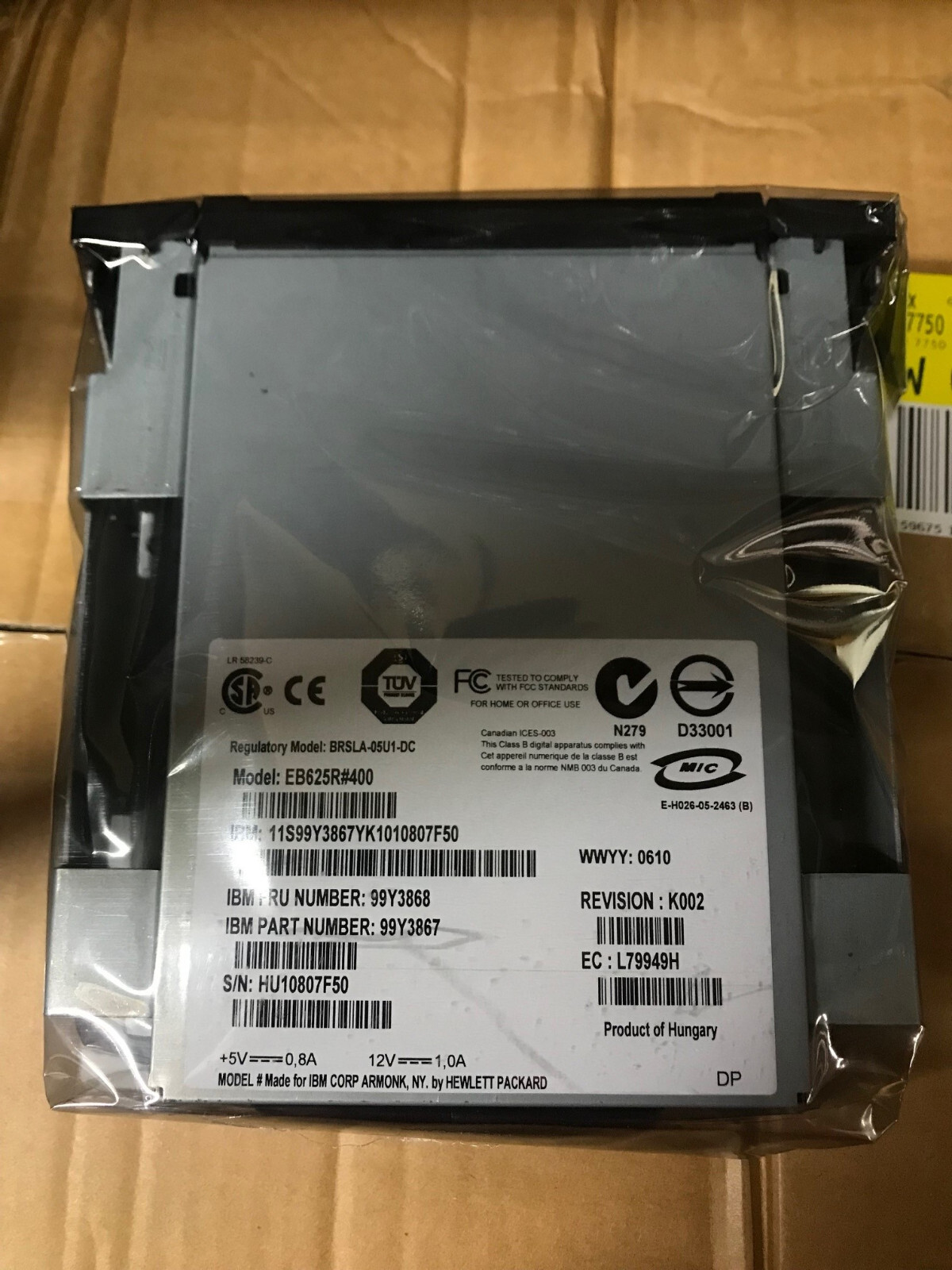 IBM DAT72 DDS5 4MM USB Internal Tape Drive 5.25"  99Y3868 99Y3867 EB627-20401