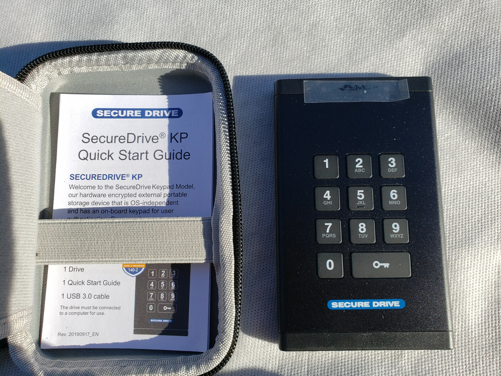 SECUREDATA 500GB SecureDrive KP FIPS Solid State Drive with Pin, HIPPA compliant