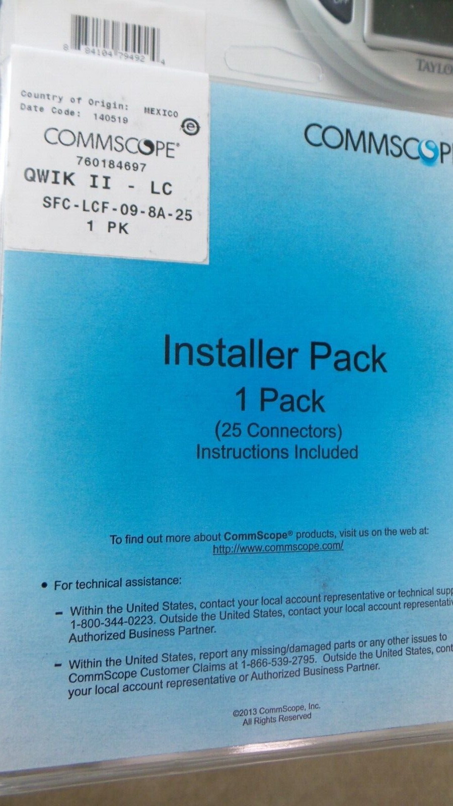 Commscope sfc-lcf-09-8a-25  qwik ii sc/lc/st connector  760184697
