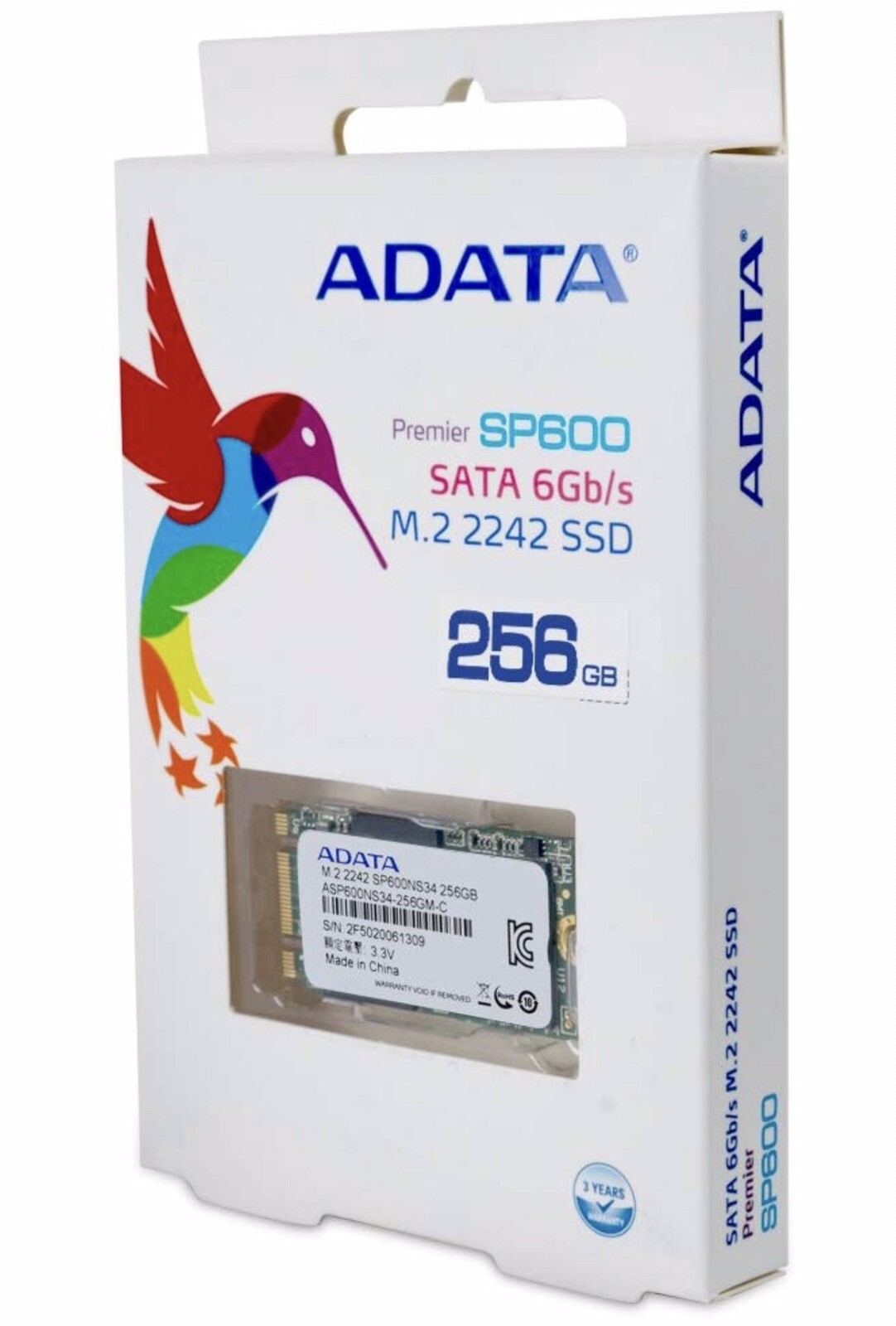 Adata Premiere 256GB SSD - SP600NS SATA3 M.2 2242,550 320MBs