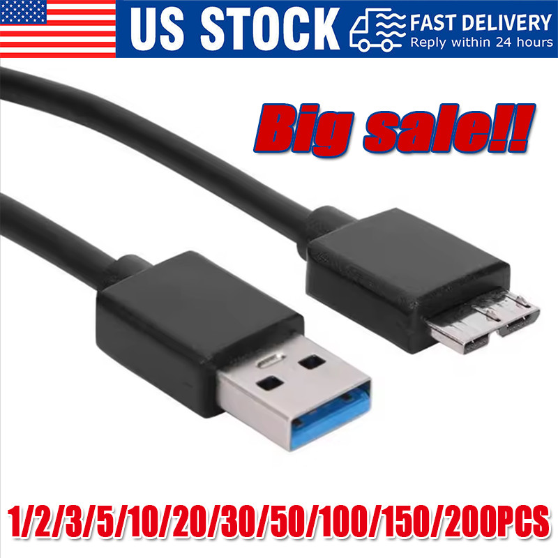 Micro USB 3.0 Cable High Speed Data SYNC For HDD External Hard Drive LOT