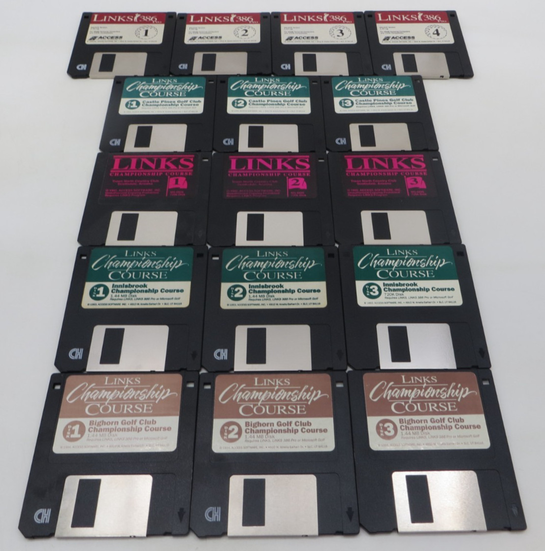 LINKS 386 PRO + 4 Championship Courses 3.5" Floppy Disks MS-DOS vtg golf game