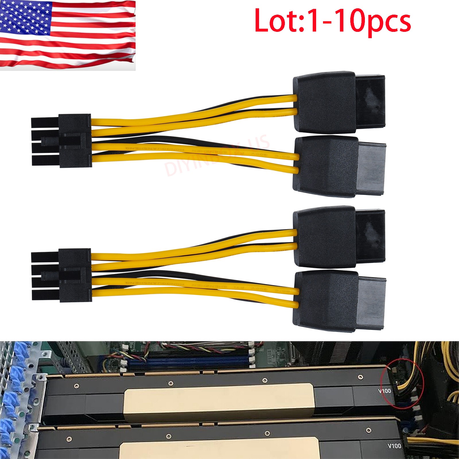 Lot NVIDIA Tesla K80 M60 M40 P100, 030-0571-000 Dual 8 to 8 Graphics Power Cable