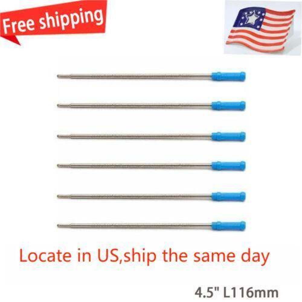 4.5" L116mm Ballpoint metal Ballpen Refill 12pcs blue fits for Cross 8513 8511
