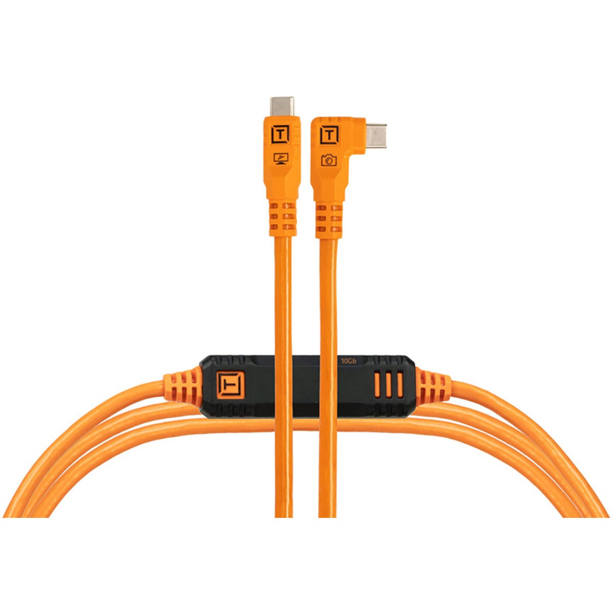 Tether Tools TetherPro Optima 10G 15' USB-C Straight to USB-C Right Angle Cable,
