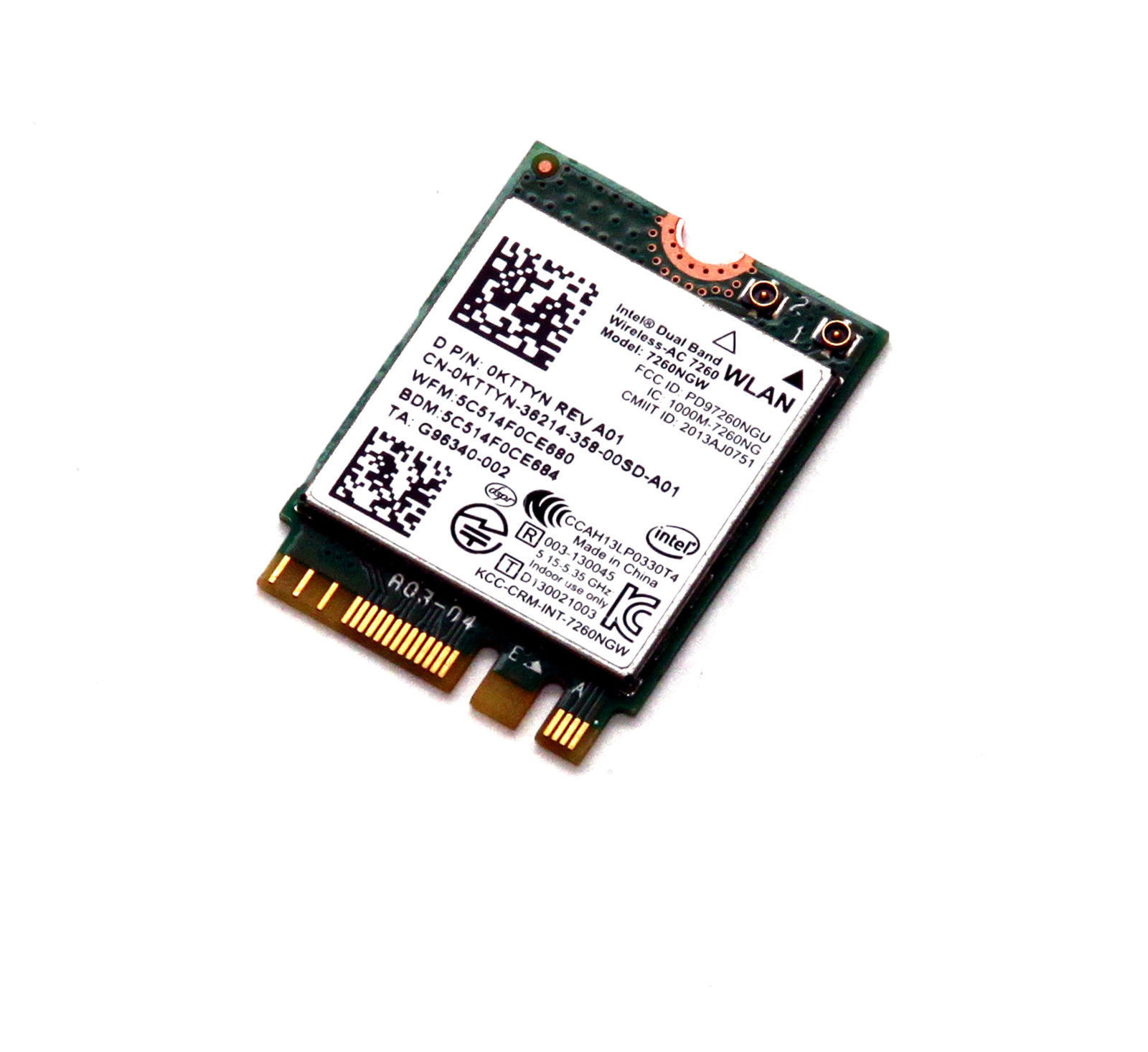 Dell KTTYN Intel Dual Band Wireless-AC 7260NGW WLAN Bluetooth 4.0 WiFi Mini Card