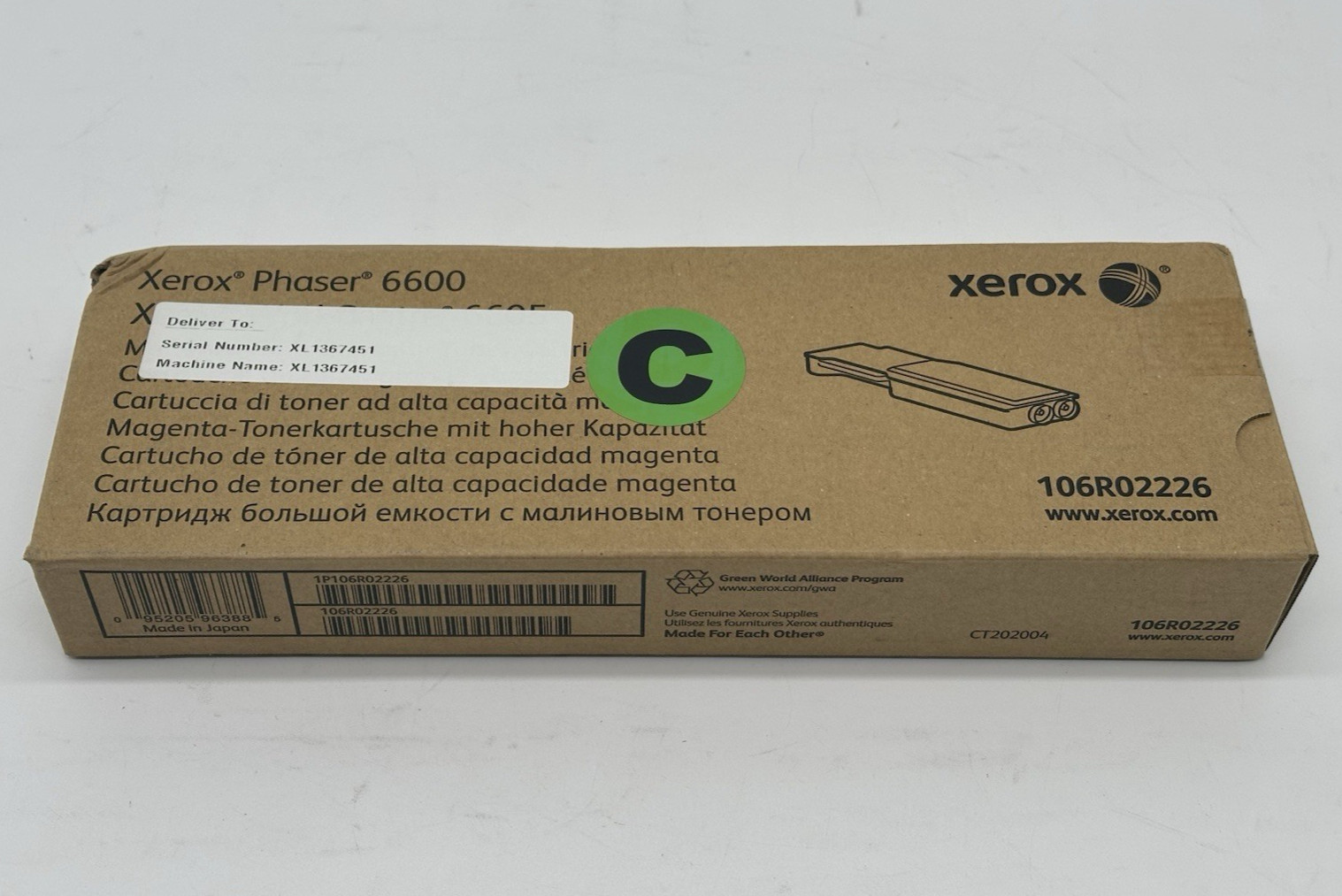 Xerox 106R02226 Magenta Toner Cartridge - Phaser 6600/WorkCentre 6605