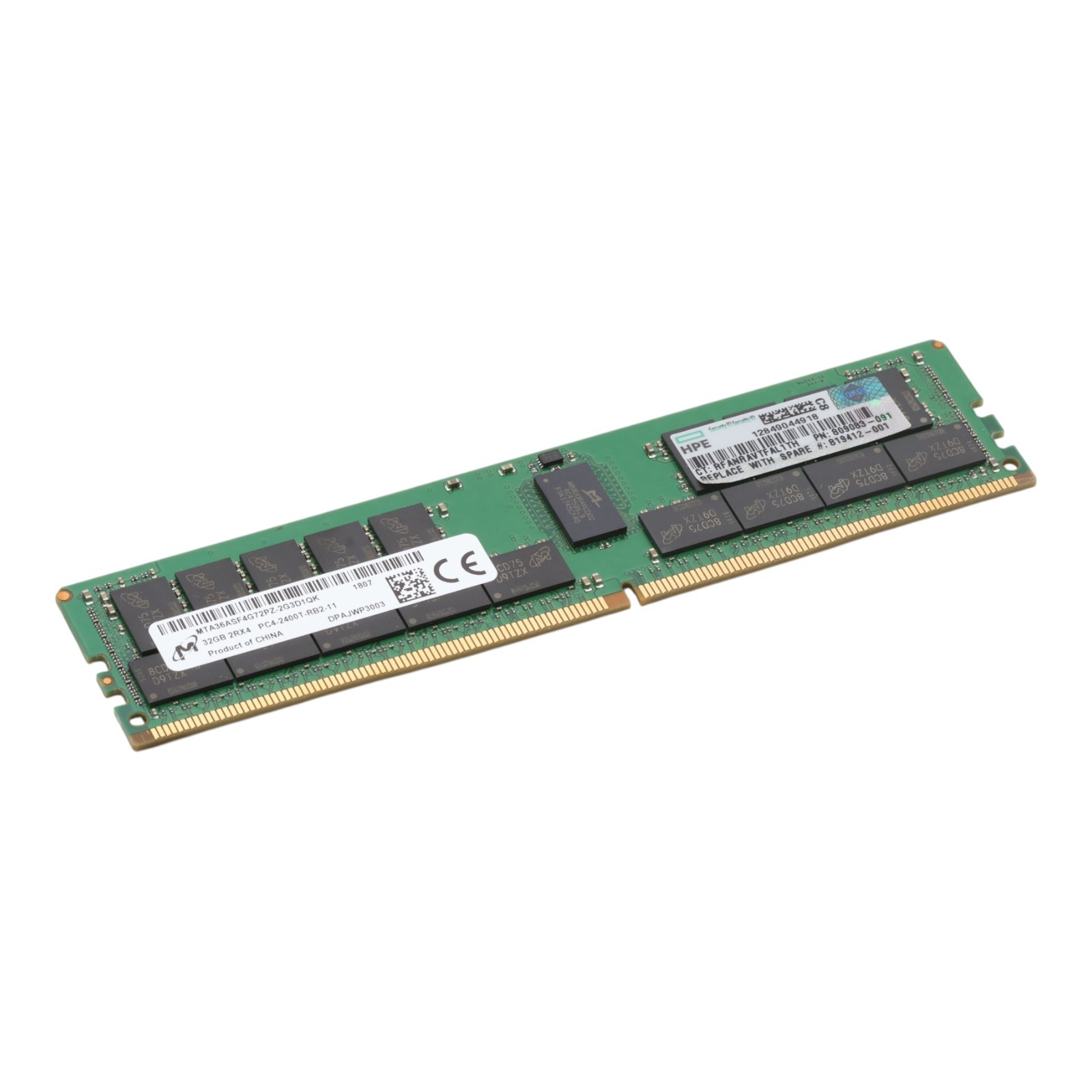 Micron HPE 32GB PC4-2666V ECC RDIMM DDR4 MTA36ASF4G72PZ-2G6D1QI 840758-091 RAM