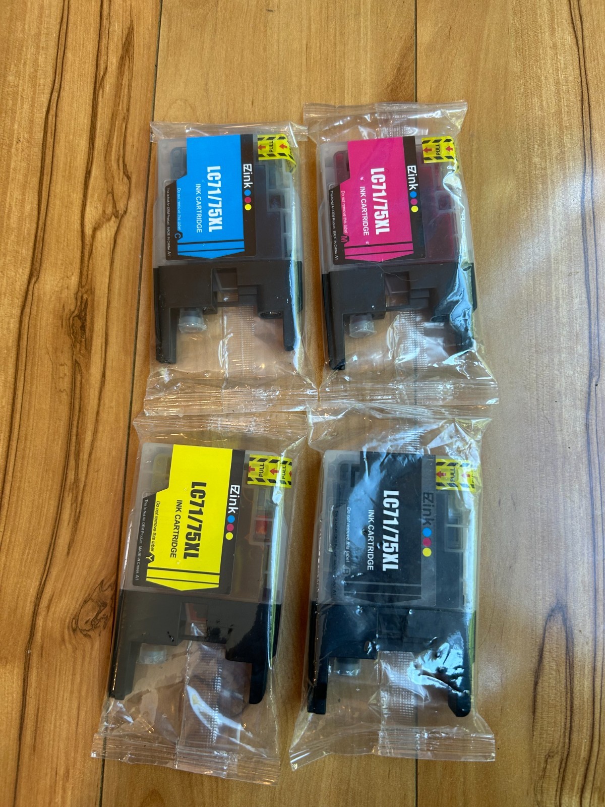 EZ Ink LC71/75XL Ink Cartridge Cyan Sealed Bags Brother Compatible Lot of 4