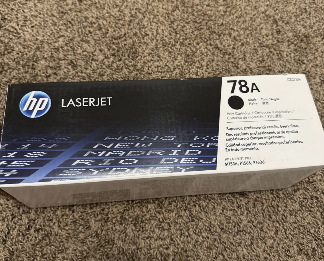 Genuine HP LaserJet 78A Toner Print Cartridge Black CE278A Open Box  OEM
