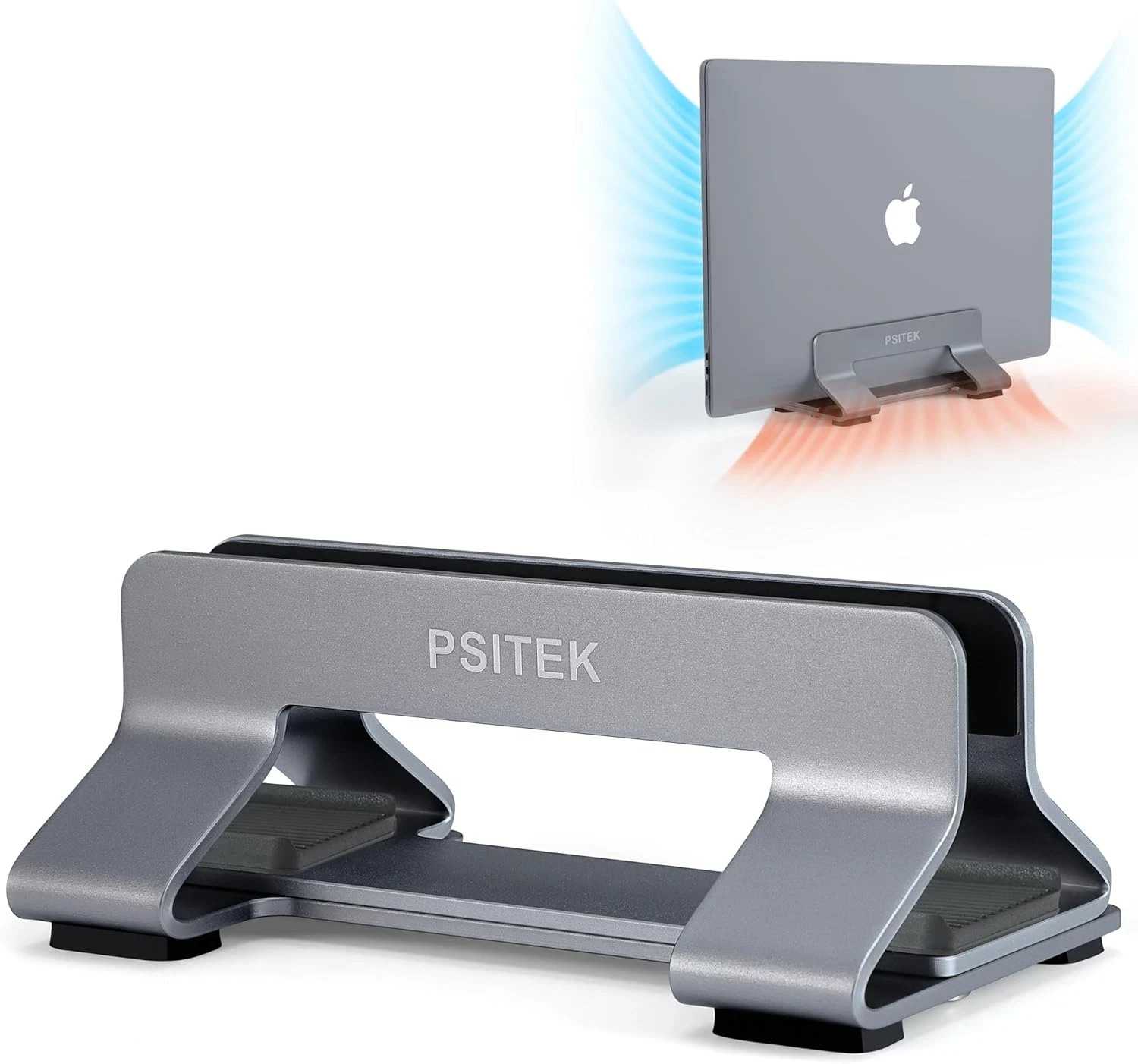 Aluminum Vertical Laptop Stand Dock Holder, Adjustable Slot Width 12-42Mm, Space