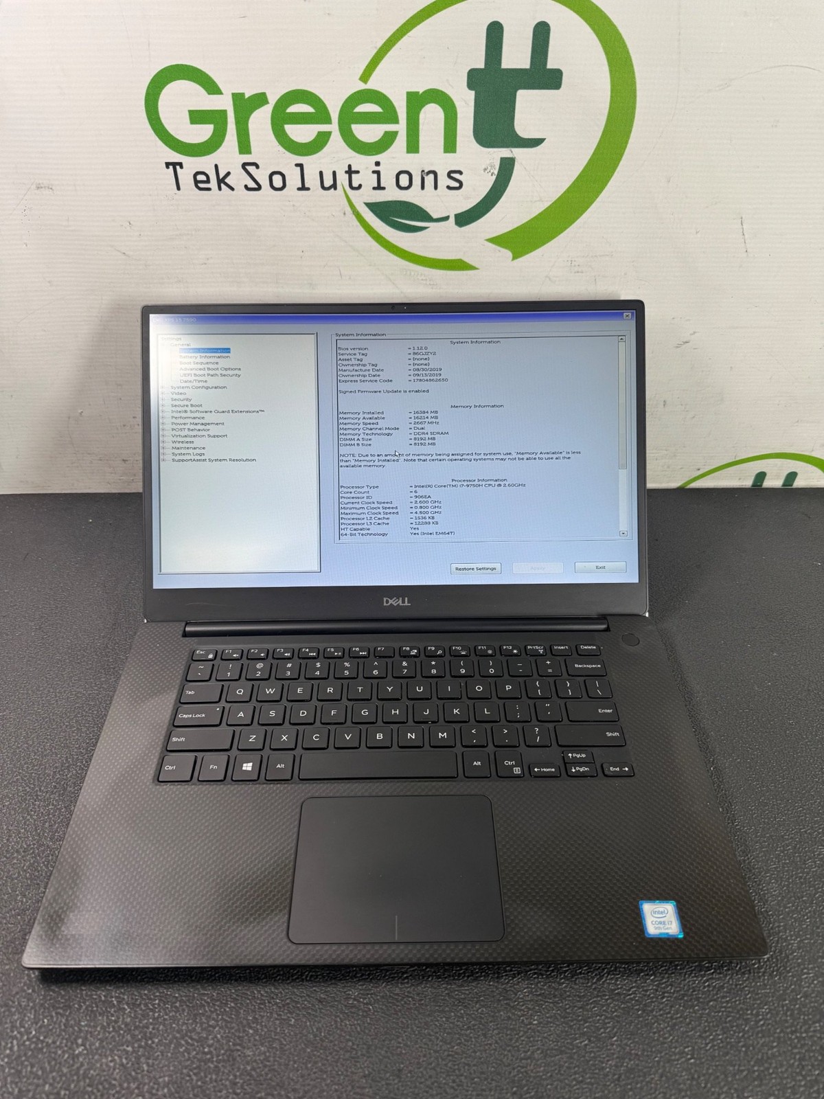 Dell XPS 15 7590 15.6" i7-9750H 32GB DDR4 512GB SSD GTX 1650 Win 11 Pro - READ