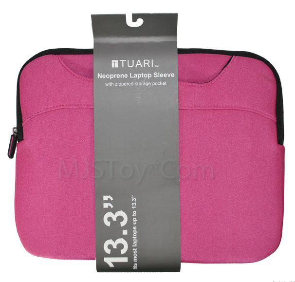 NEW 13.3" Pink Neoprene Laptop Sleeve Zipper Storage Pocket Scratch-resistant