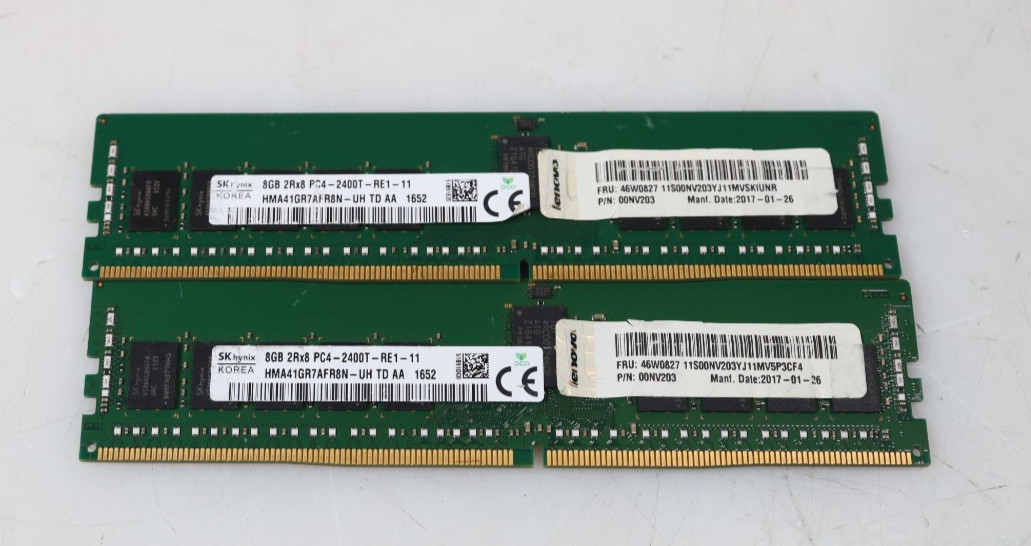 Lot 2x 8GB (16GB) SK Hynix HMA41GR7AFR8N-UH 2400MHz DDR4 RDIMM Server Memory