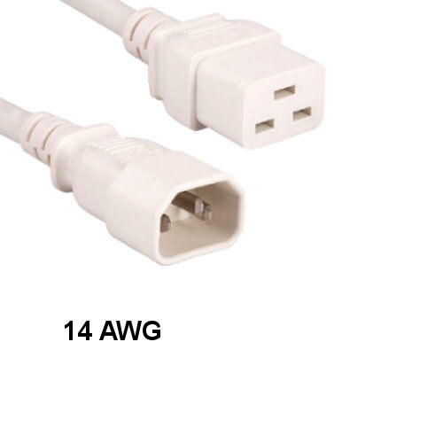 10PCS White 10' Heavy Duty Power Cord IEC-60320 C14/C19 14AWG 15A/250V PDU UPS