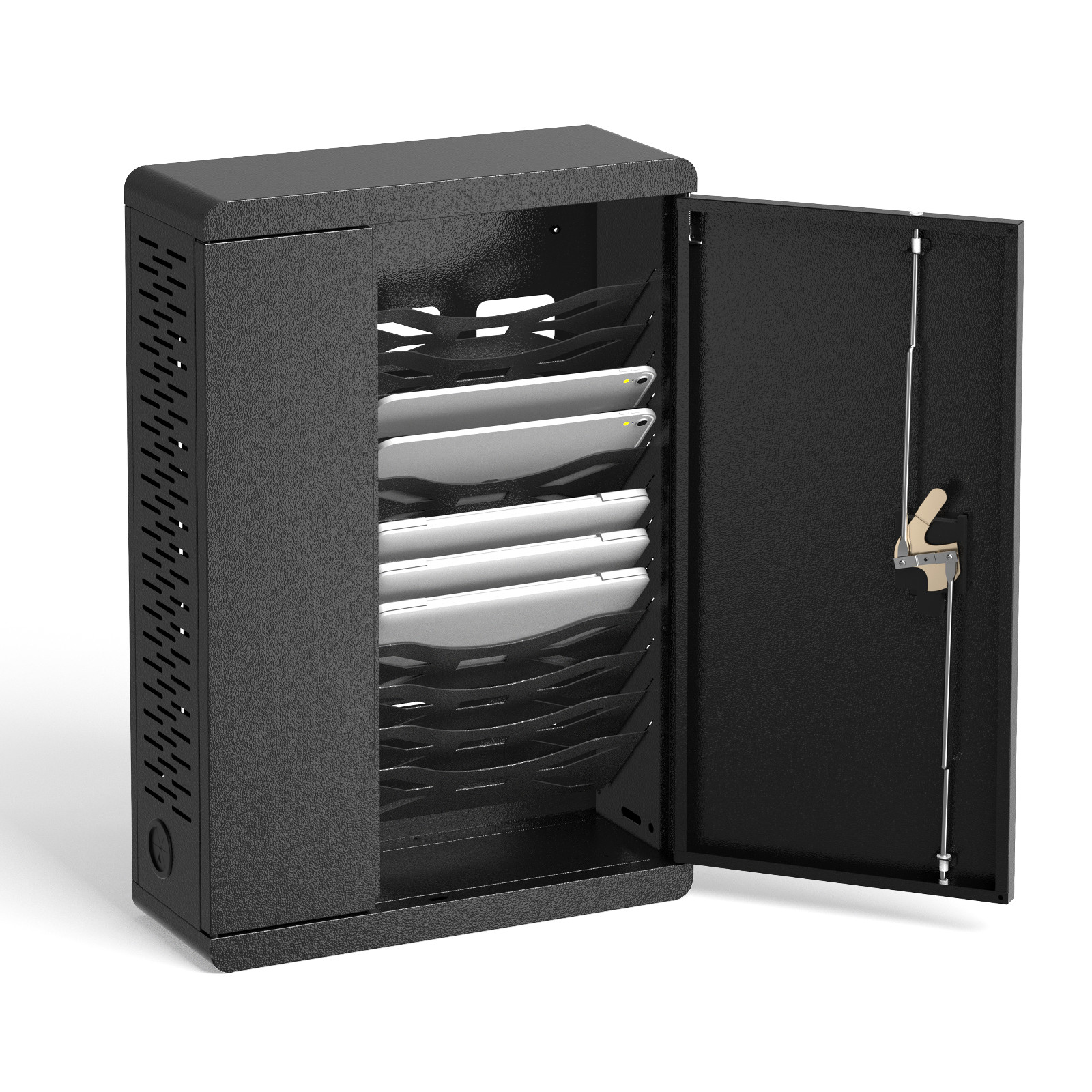 12 Device Wall Mount Locking Charging Cabinet for iPads, Laptop Charging Station