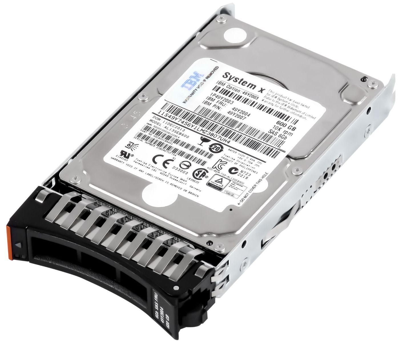 Hard Drive IBM 49Y2004 49Y2007 AL13SEB600 600GB 10000RPM SAS-2 64MB 2.5" Inch
