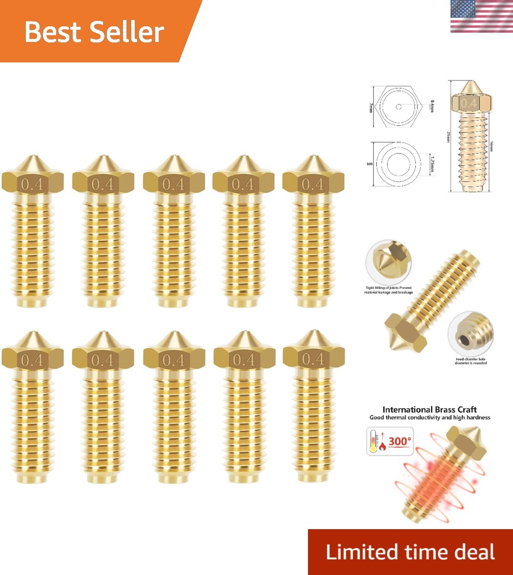 10PCS Brass Nozzles for Anycubic Kobra 2, 3D Printer Parts 10PCS 0.4mm Nozzle...