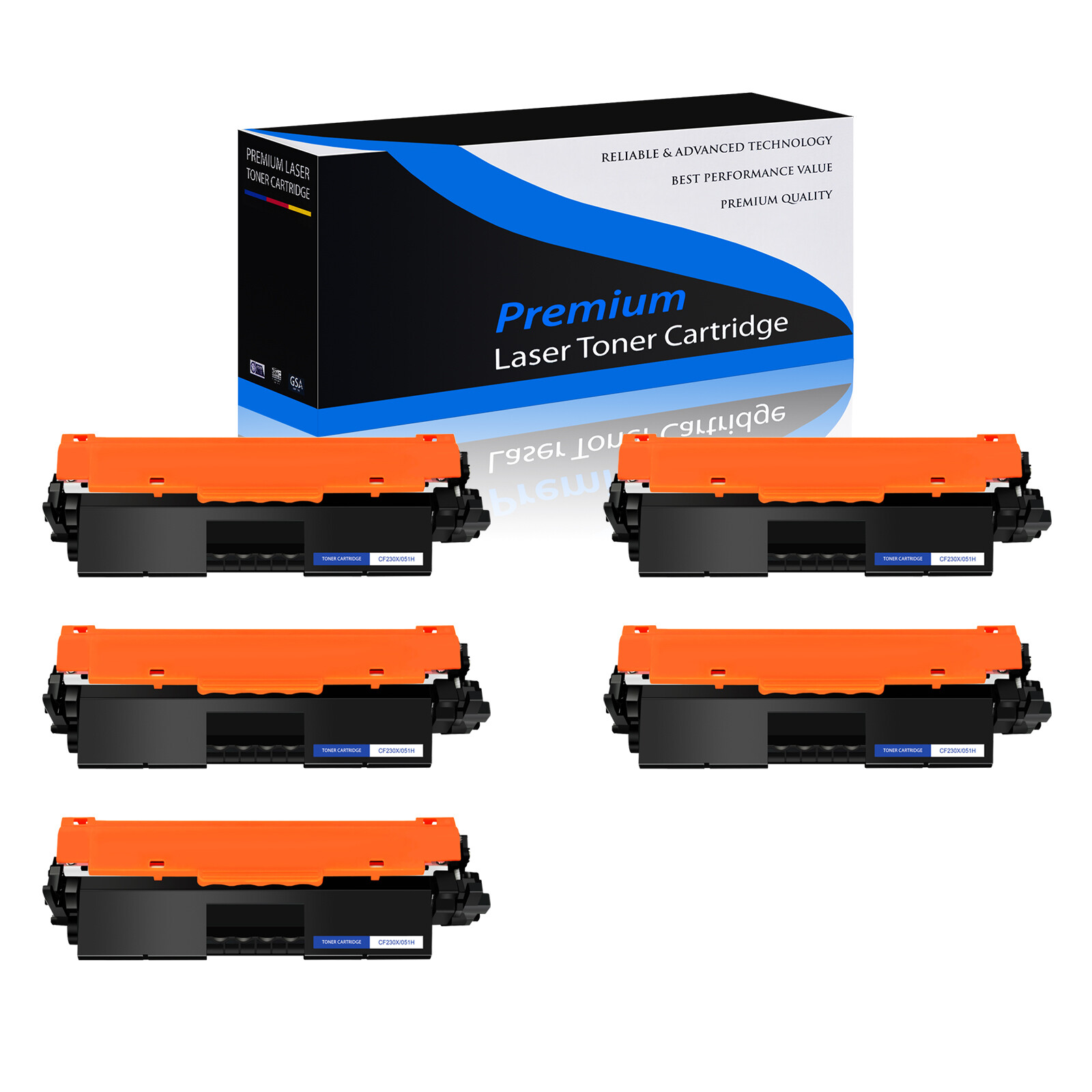 5 PACK High Yield CRG0-51H Toner for Canon 051H imageCLASS LBP-162dw MF264dw