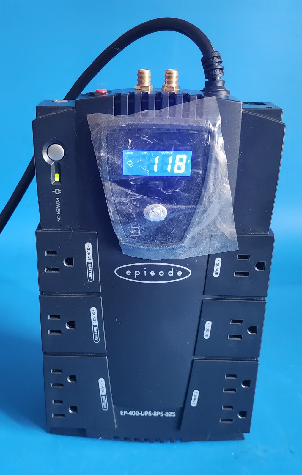 Episode 825VAC EP-400-UPS-8PS-825 Surge 8-Outlet Stand Alone AVR UPS & Battery
