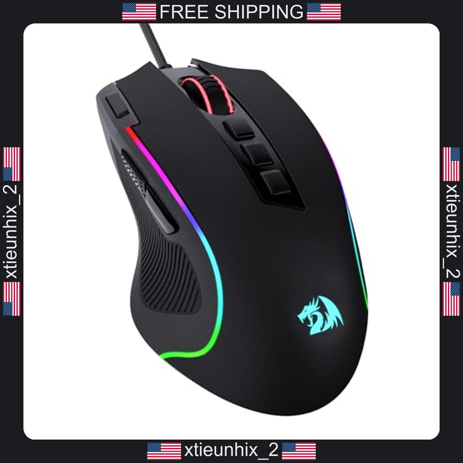 Redragon Pentakill Wired Gaming Mouse 8000 DPI RGB Optical 11 Buttons
