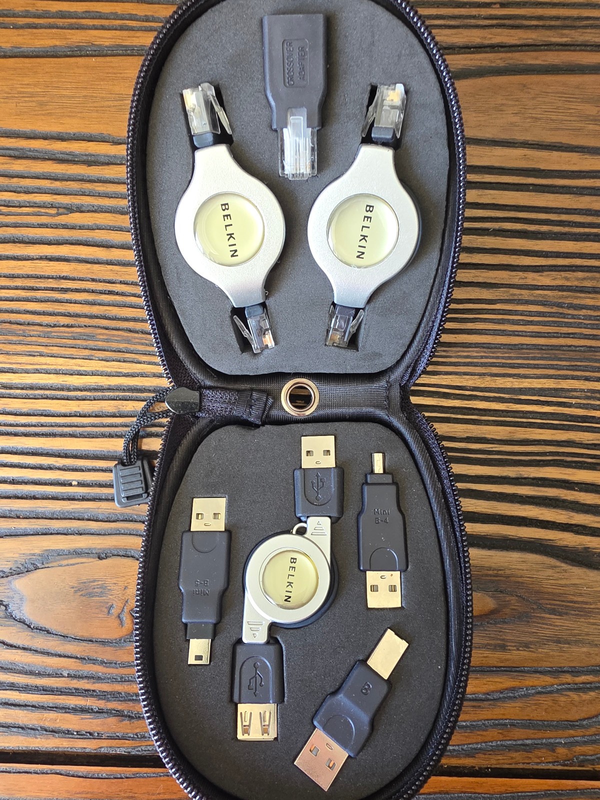 Belkin F3X1724 7-in-1 Retractable Cable Travel Pack w/ Case - USB RJ45 RJ11