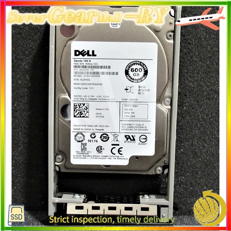 New 7YX58 ST600MM0006 Dell 600GB 10000RPM 6Gbps 2.5" SAS Server HDD Hard Drive