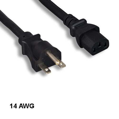 6 feet 14AWG Power Cable NEMA 6-15P to IEC-60320 C13 15A/250V SJT High Voltage