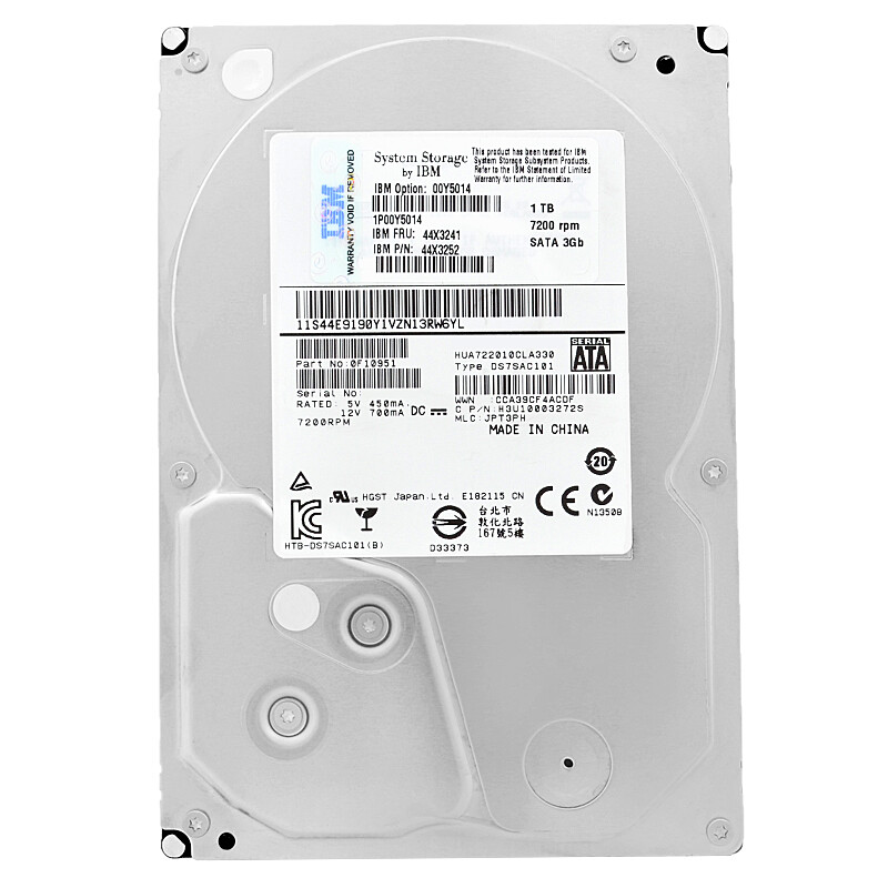 Hard Drive IBM 44X3252 44X3241 1TB 7200Rpm Sata 3.5" Inch HUA722010CLA330