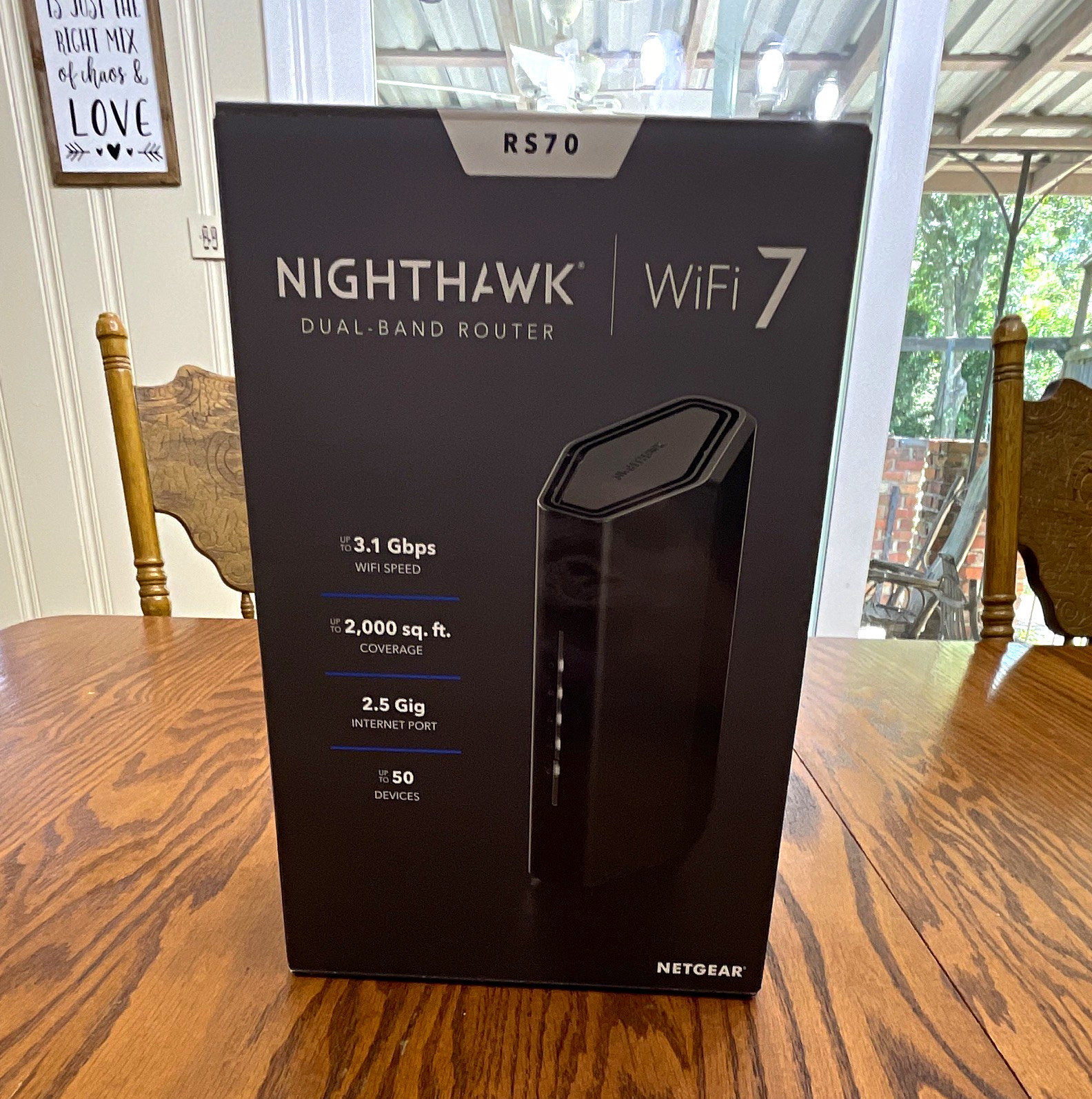 NETGEAR Nighthawk RS70 WiFi 7 Dual-Band Router 3.1 Gbps 4-Port Black