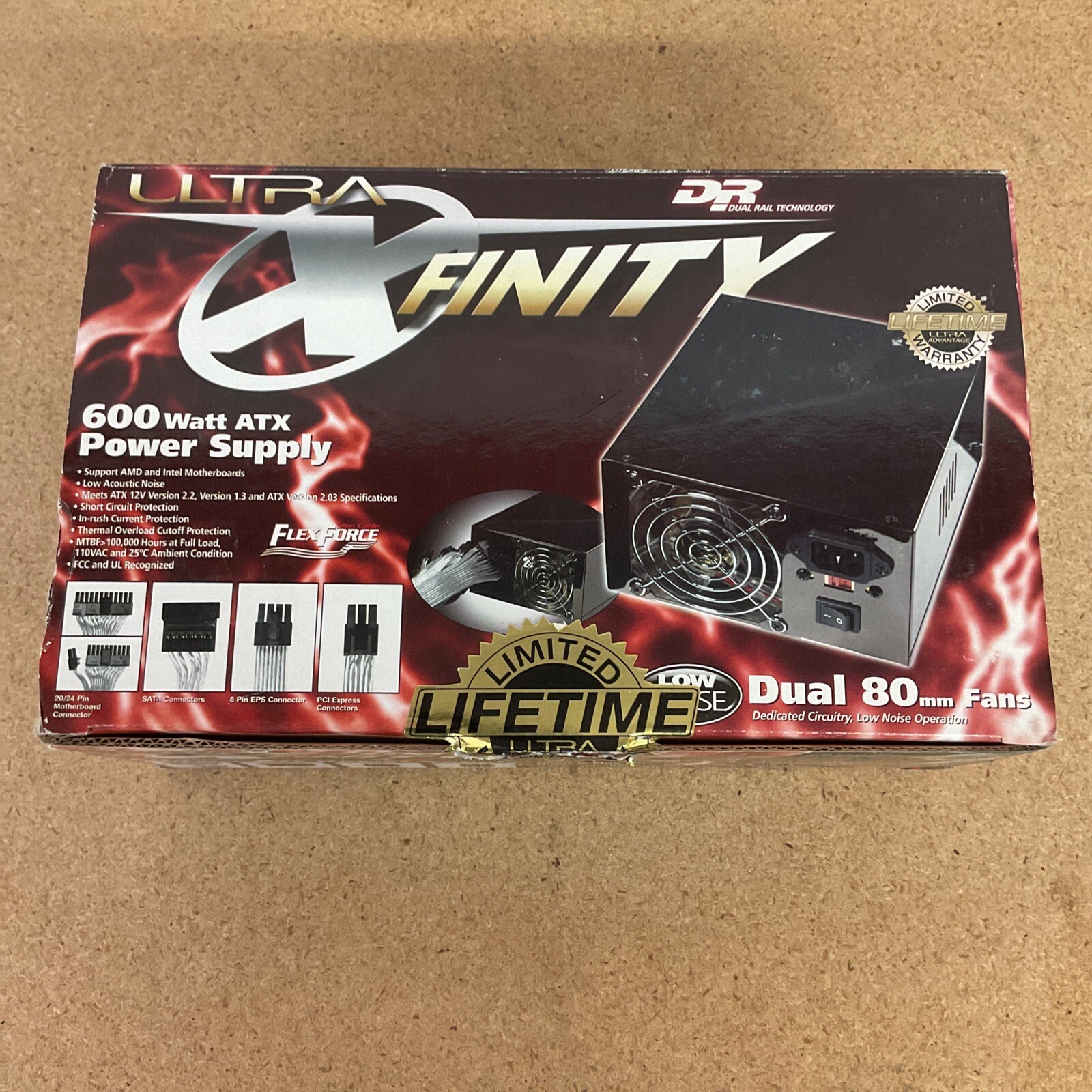 Ultra Xfinity ULT-31848 600W Power Supply XF600BK New 