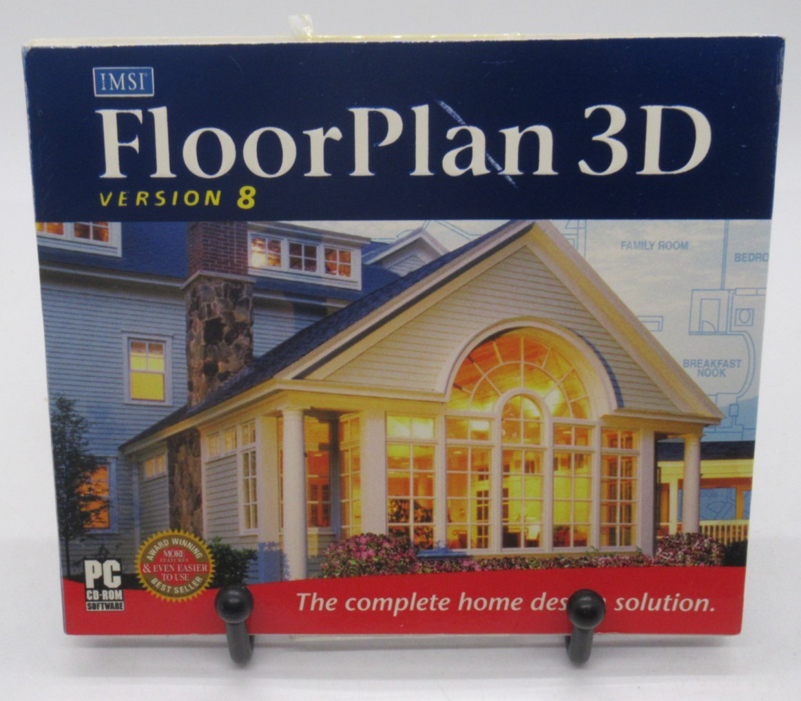 FLOOR PLAN 3D - VERSION 8 PC CD-ROM SOFTWARE FOR WIN 98/XP, HOME DESIGN, REMODEL