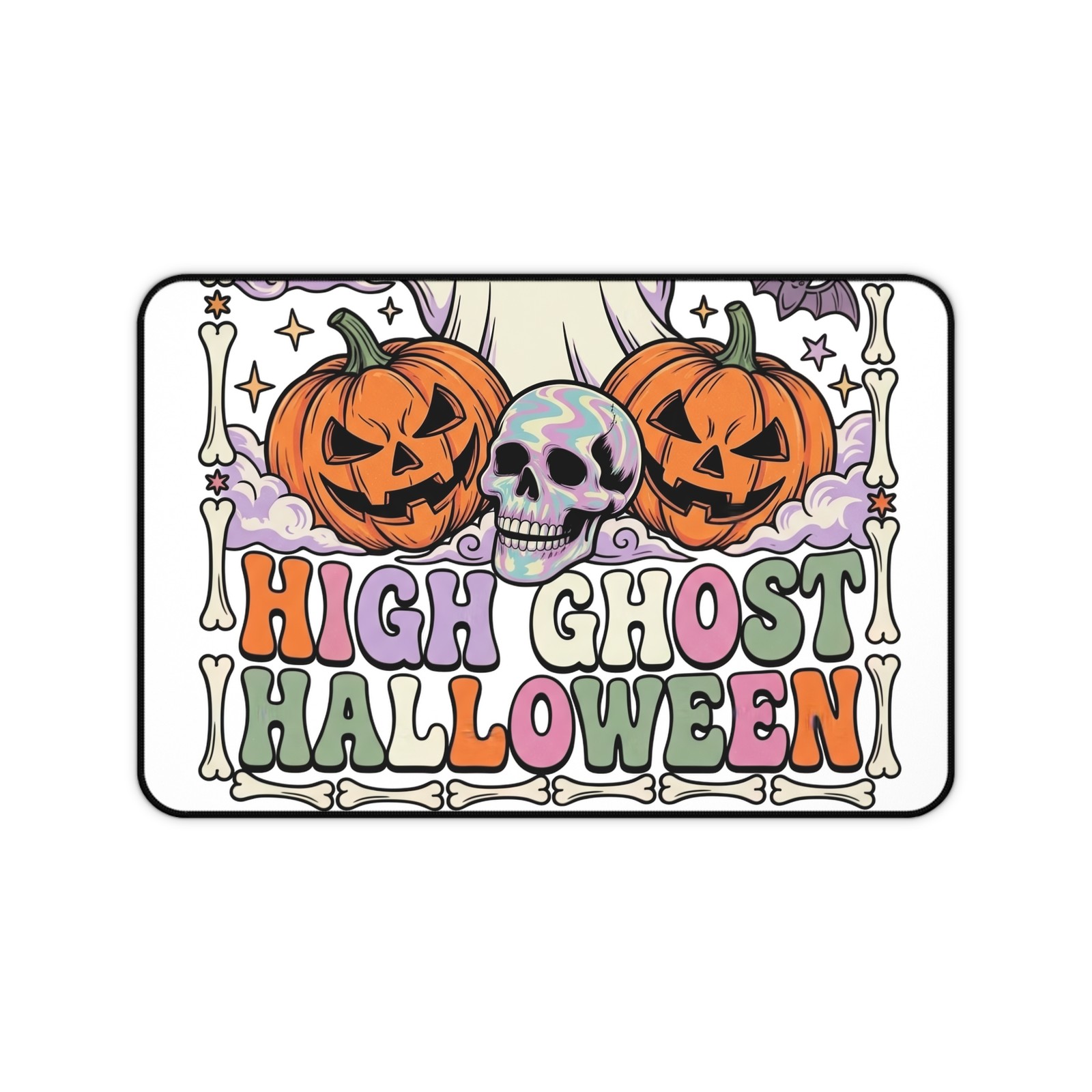 High Ghost Halloween Desk Mat | Halloween Skull Pumpkin Desk Mat