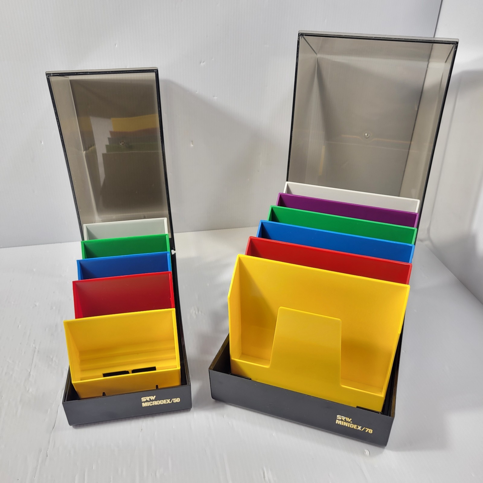 VTG 80s SRW Minidex 78 & Microdex 50 Disk Organizer | Retro Pop Set Prop | USA