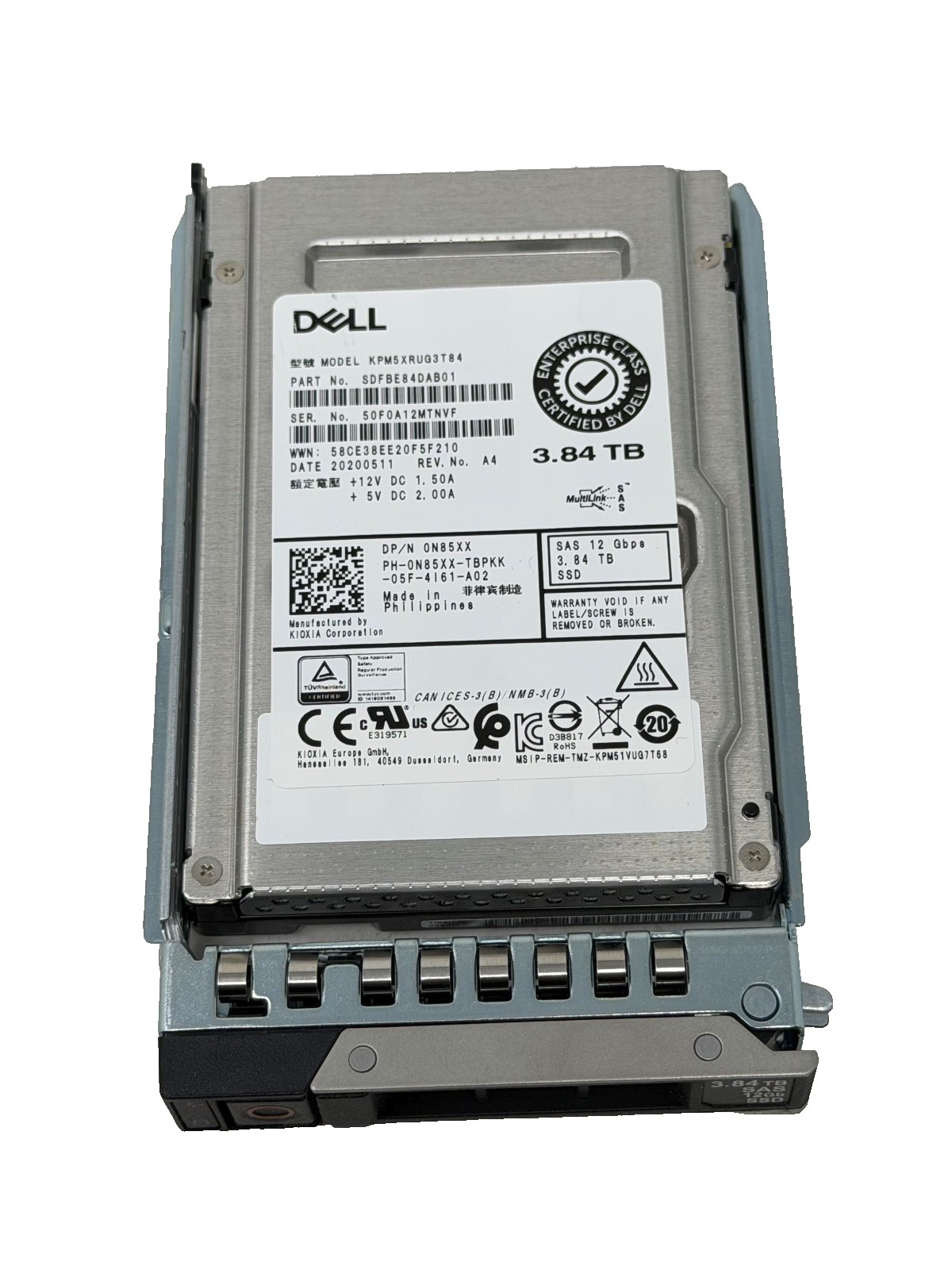 Dell N85XX 3.84TB SAS 12Gb/s Read Intensive 2.5in SSD KPM5XRUG3T84 **Health 70%*