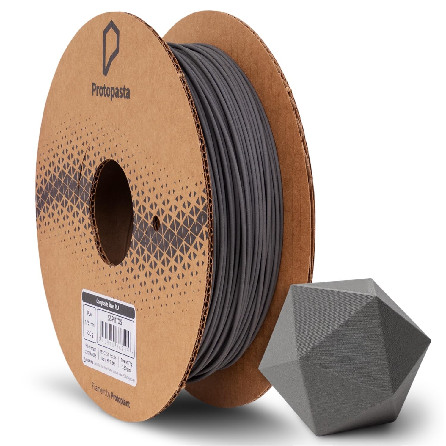 Protopasta Stainless Steel Filled PLA 3D Printer Filament | ProtoPlant Metal-...