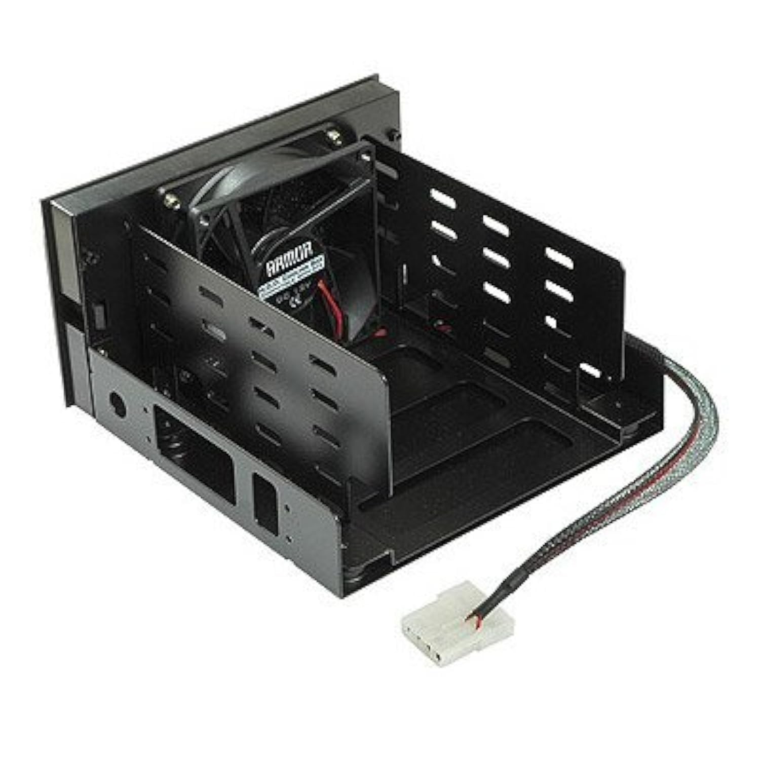 EverCool Dual 5.25 in. Drive Bay to Triple 3.5 HDD Cooling Box Black 