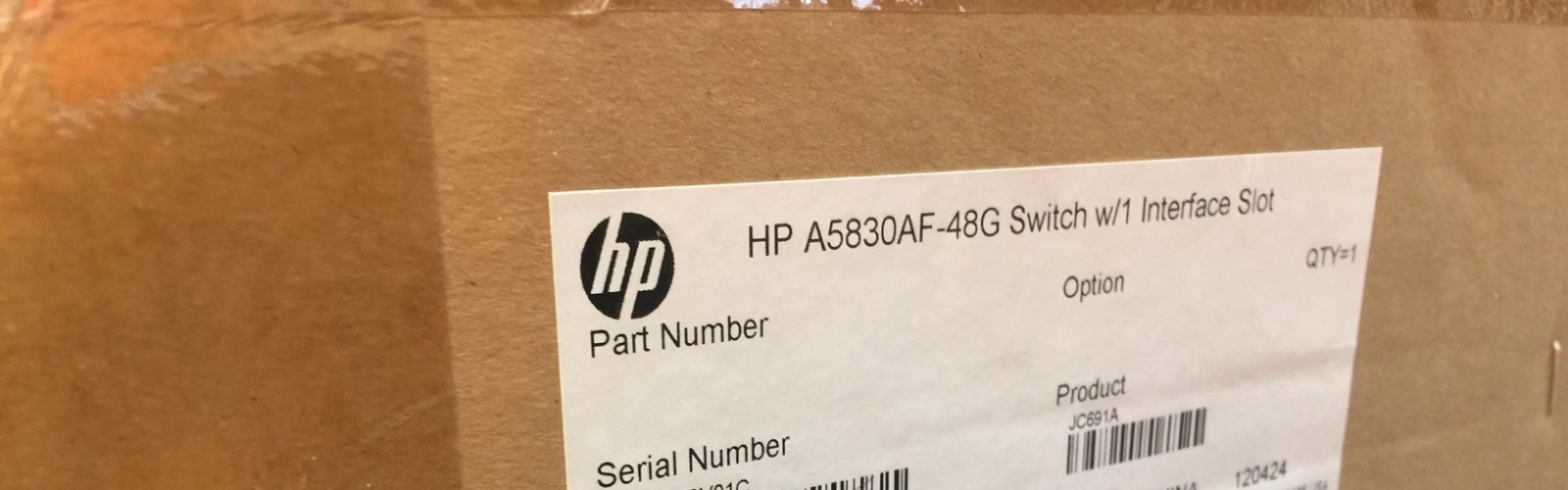 JC691A HP HPE 5830AF-48G Switch NEW OPEN / NO POWER SUPPLY / NO FAN KIT